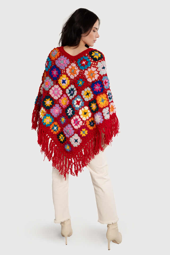 Granny Fringe Crochet Poncho