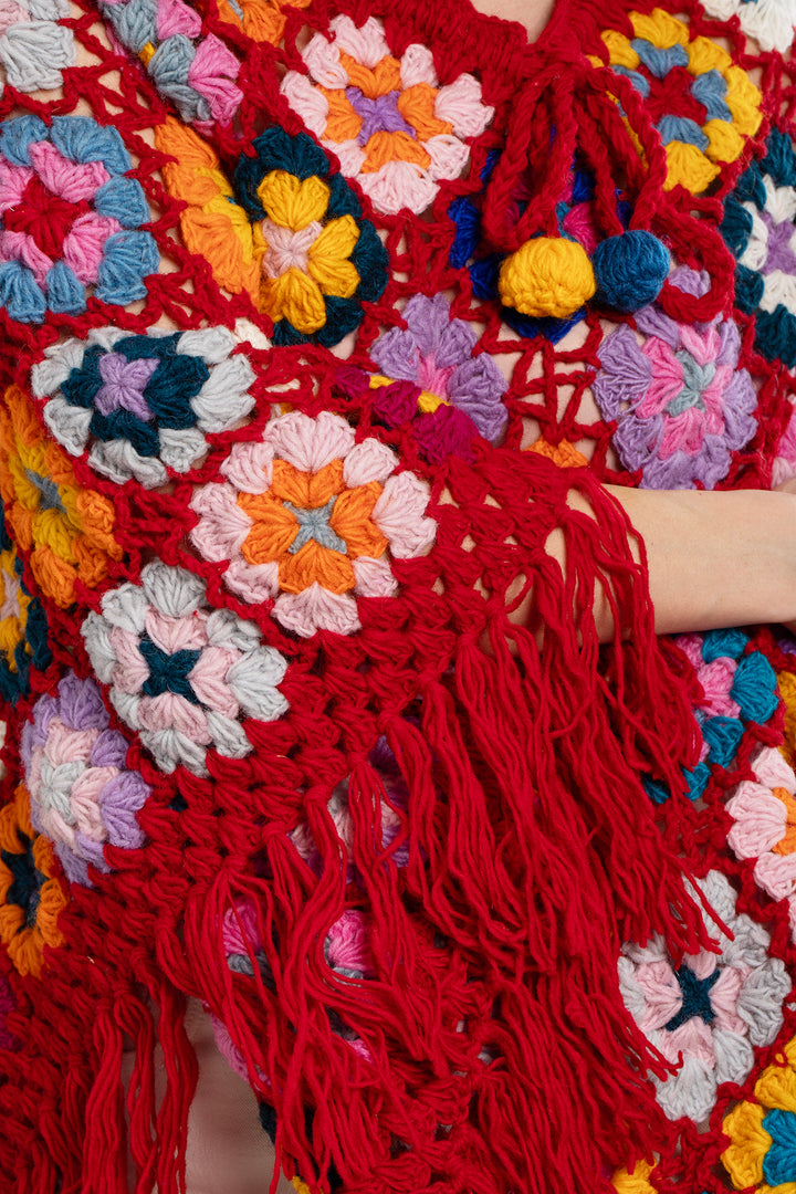 Granny Fringe Crochet Poncho