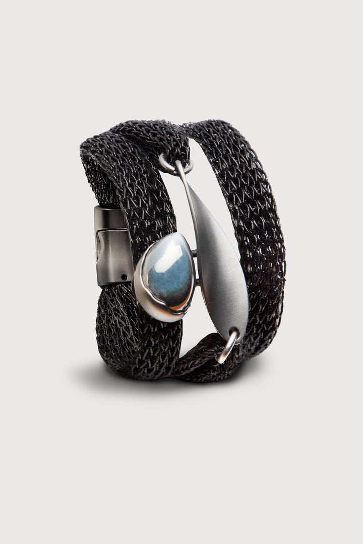 Mesh Twisted Plate Orb Bracelet