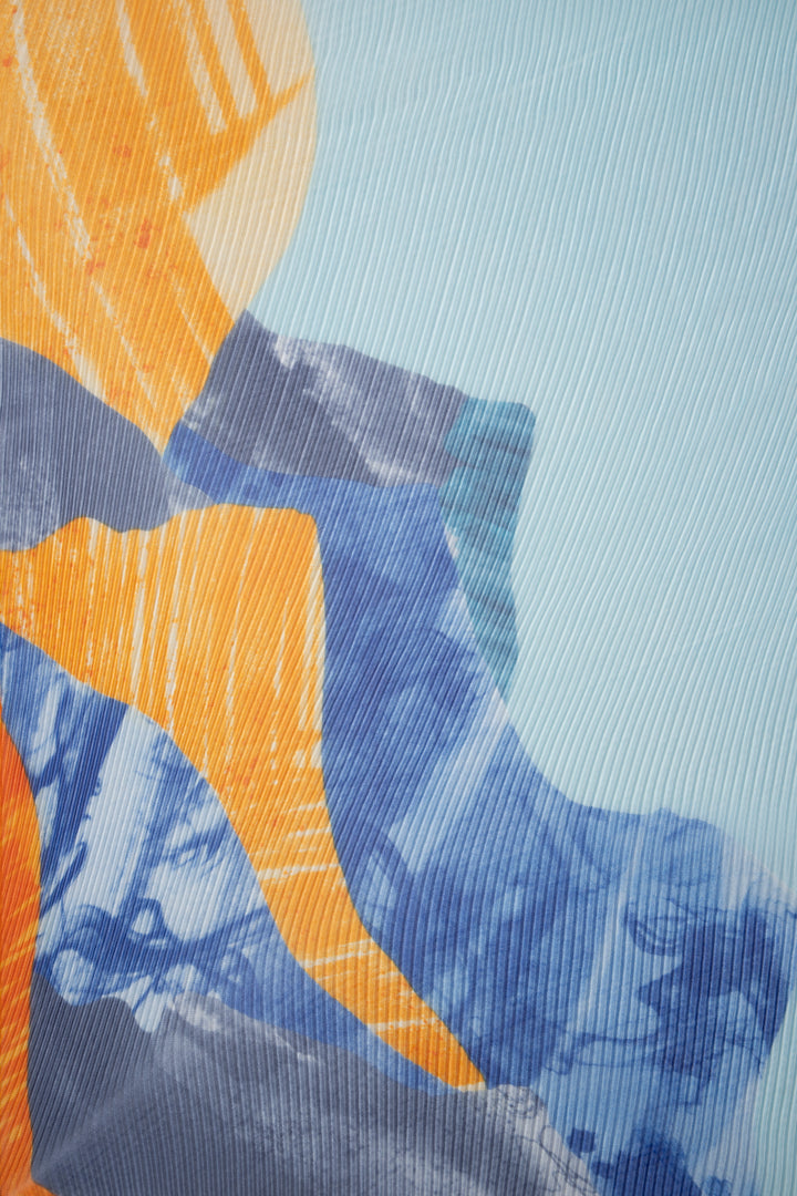 Pleated Abstract Shapes Scarf