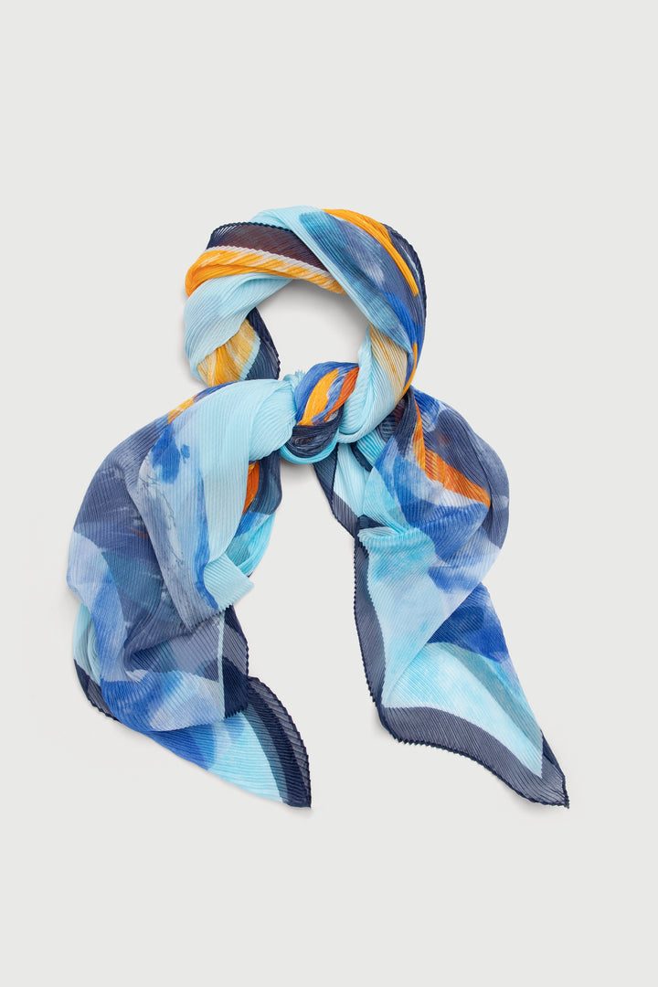 Pleated Abstract Shapes Scarf