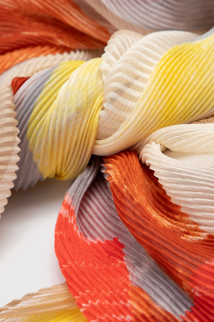 Pleated Abstract Shapes Scarf