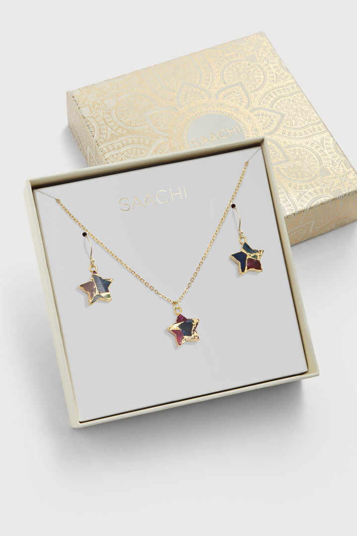 Mojave Mini Star Earring and Necklace Set