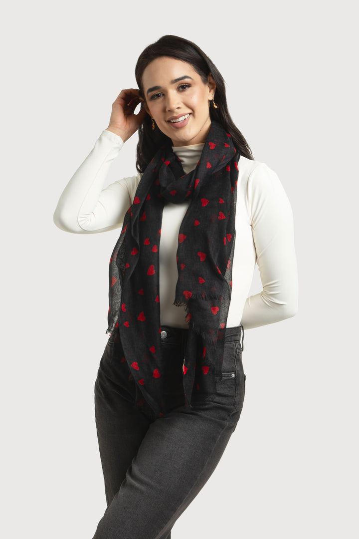 Hearts Wool Scarf