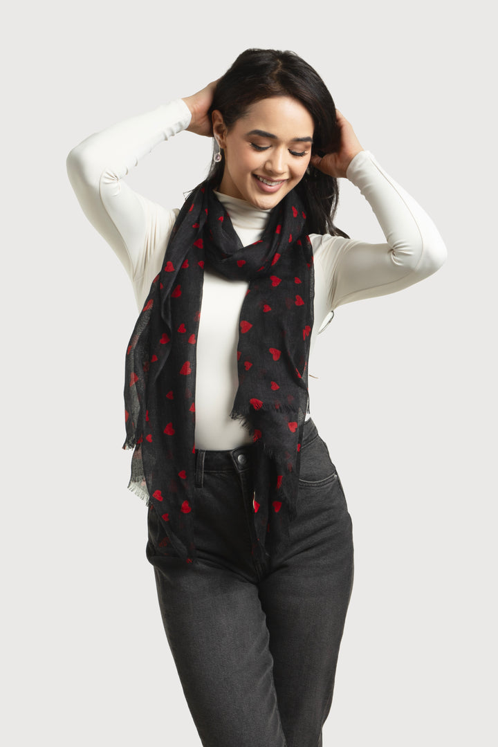 Hearts Wool Scarf