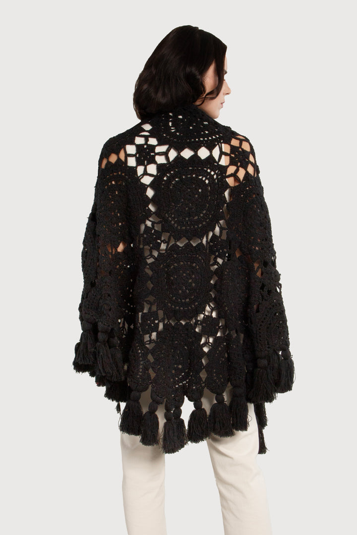 Crocheted Sunshine Shawl Black