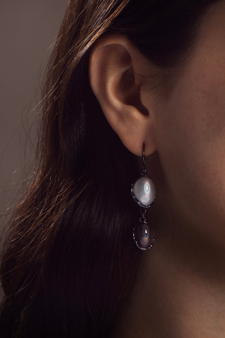 Colored Orbs Duo Dangle Earrings
