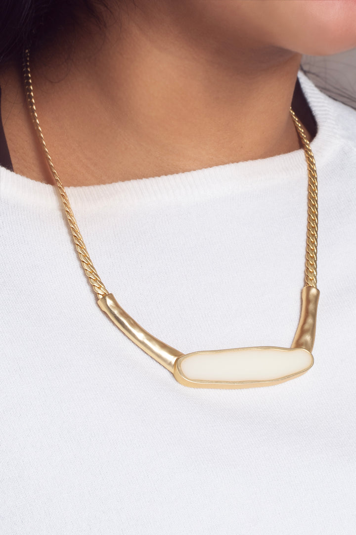 Herringbone Chain Plated Collar Necklace