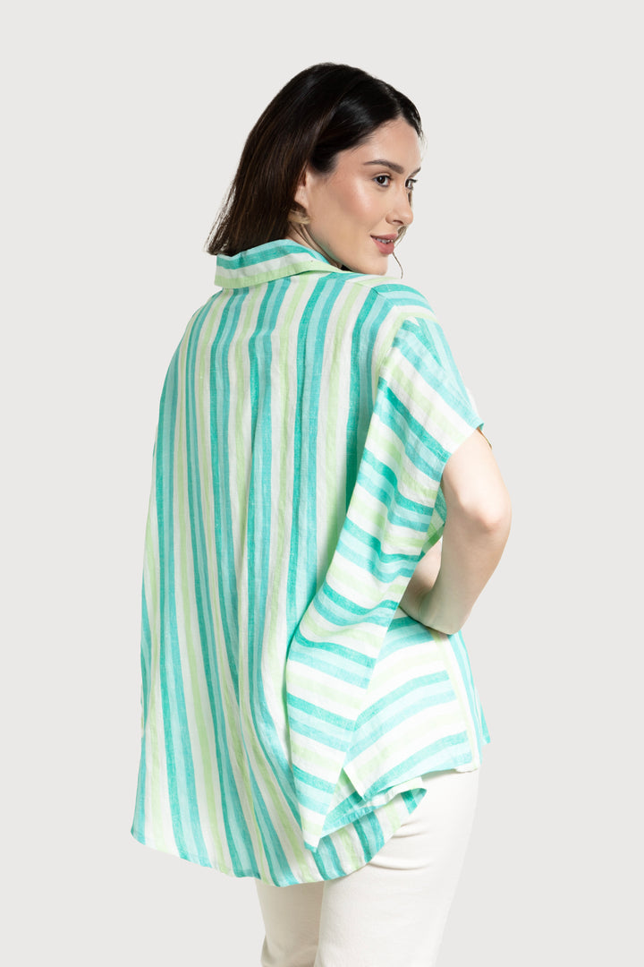 Oversized Striped Linen Cotton Shirt