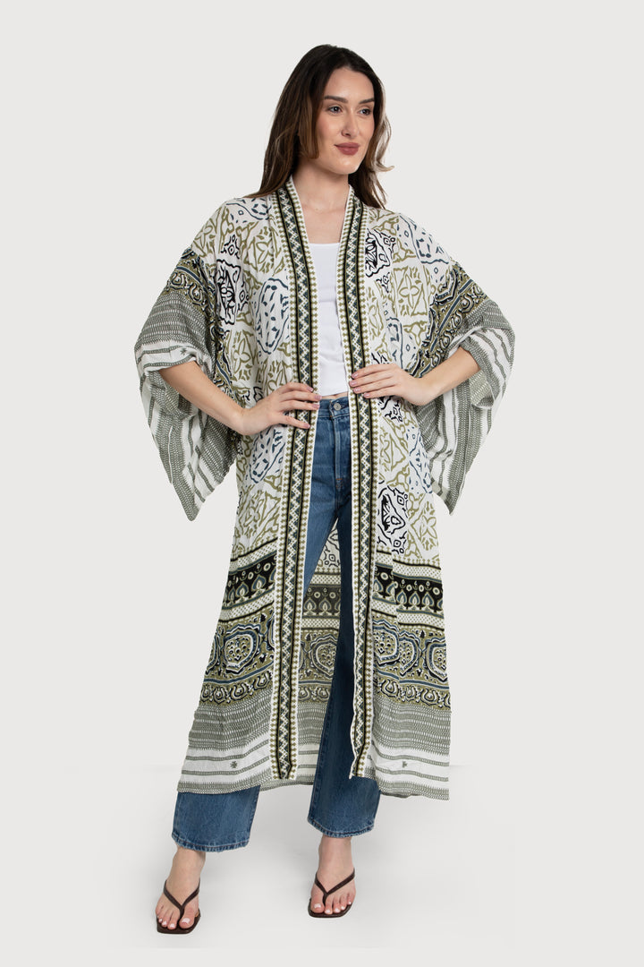 Mosaic Tile Pattern Kimono