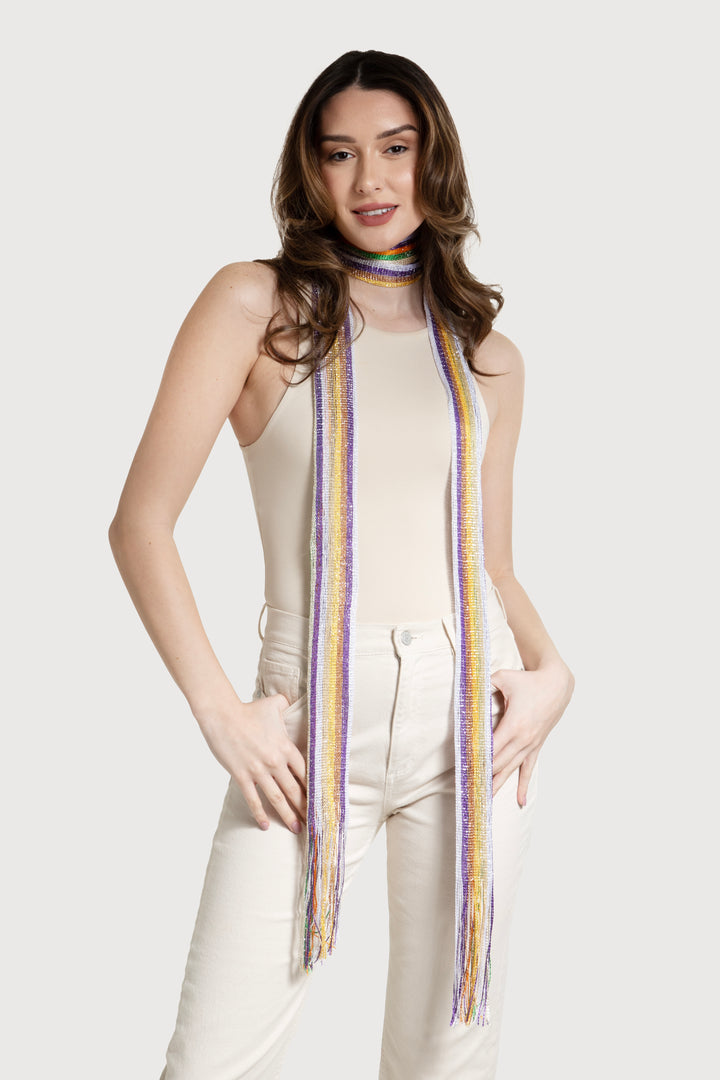 Lurex Solid Skinny Scarf