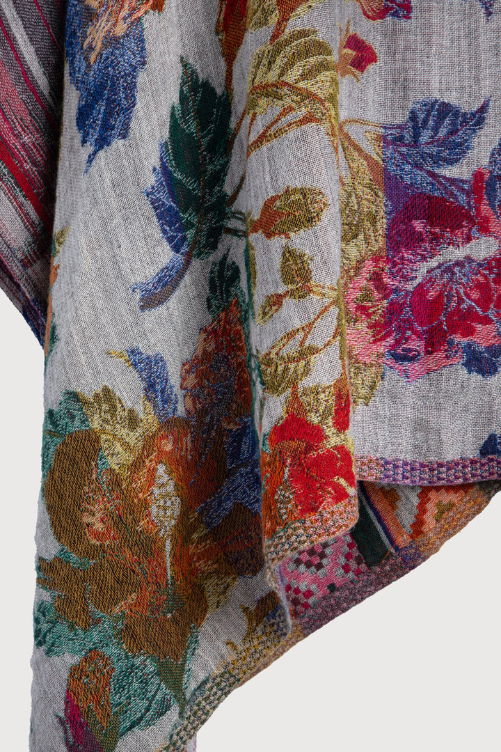 Floral Geometric Short Poncho