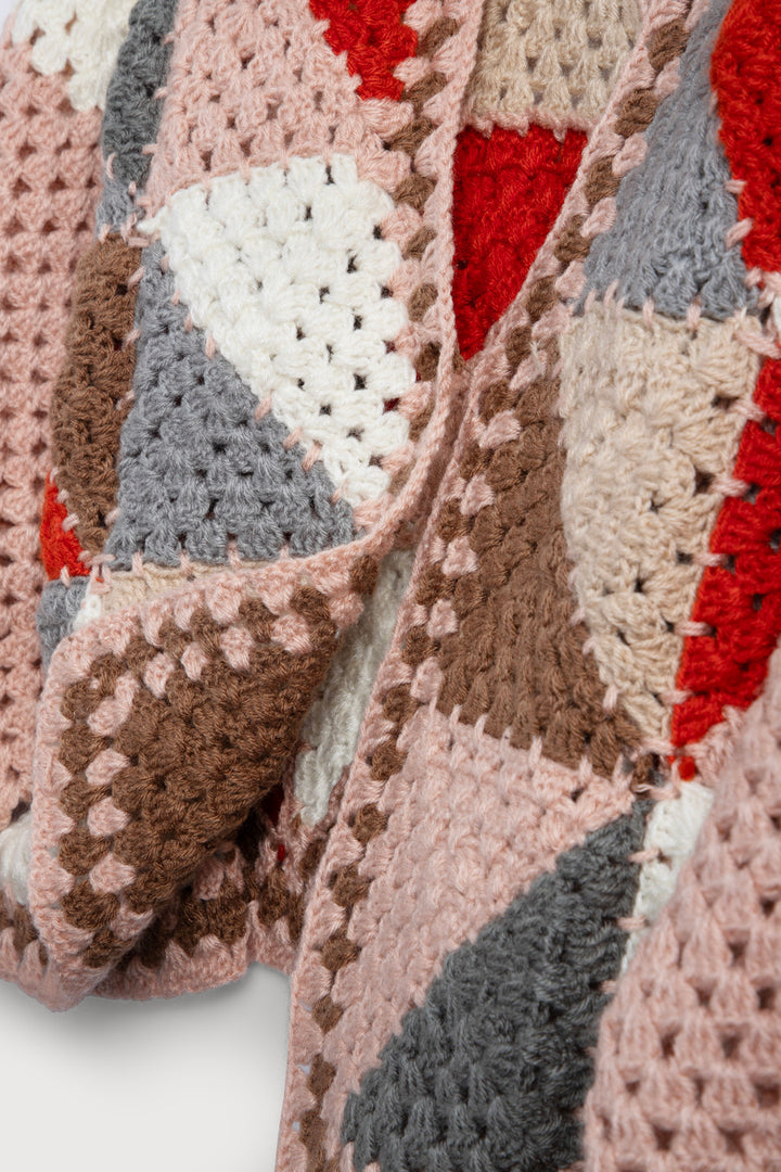 Hand-Crocheted Geometric Short Jacket