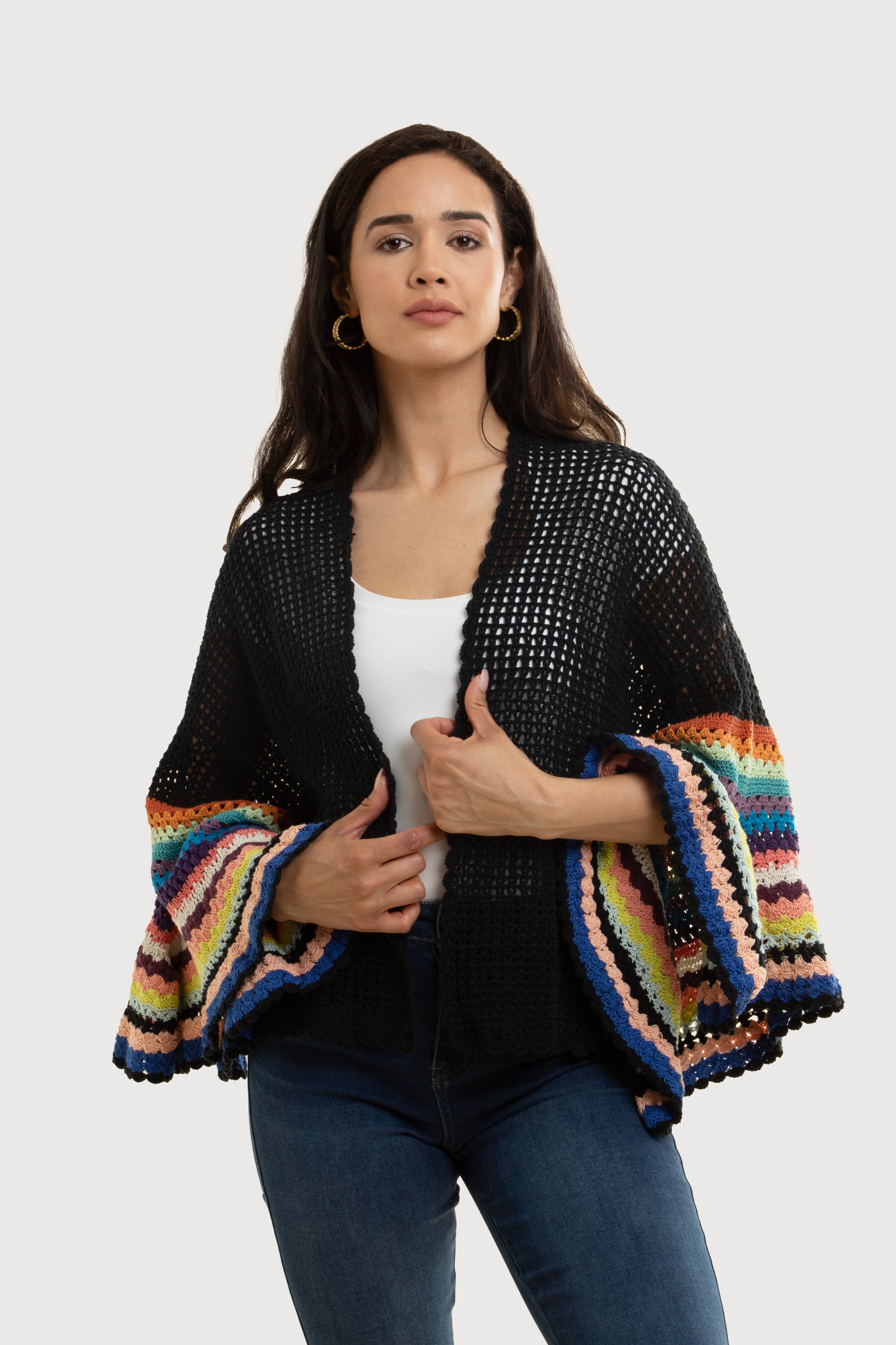 CLANE - LOOSE BELL SLEEVE JACKET- BLACK - ルーズベルスリーブ