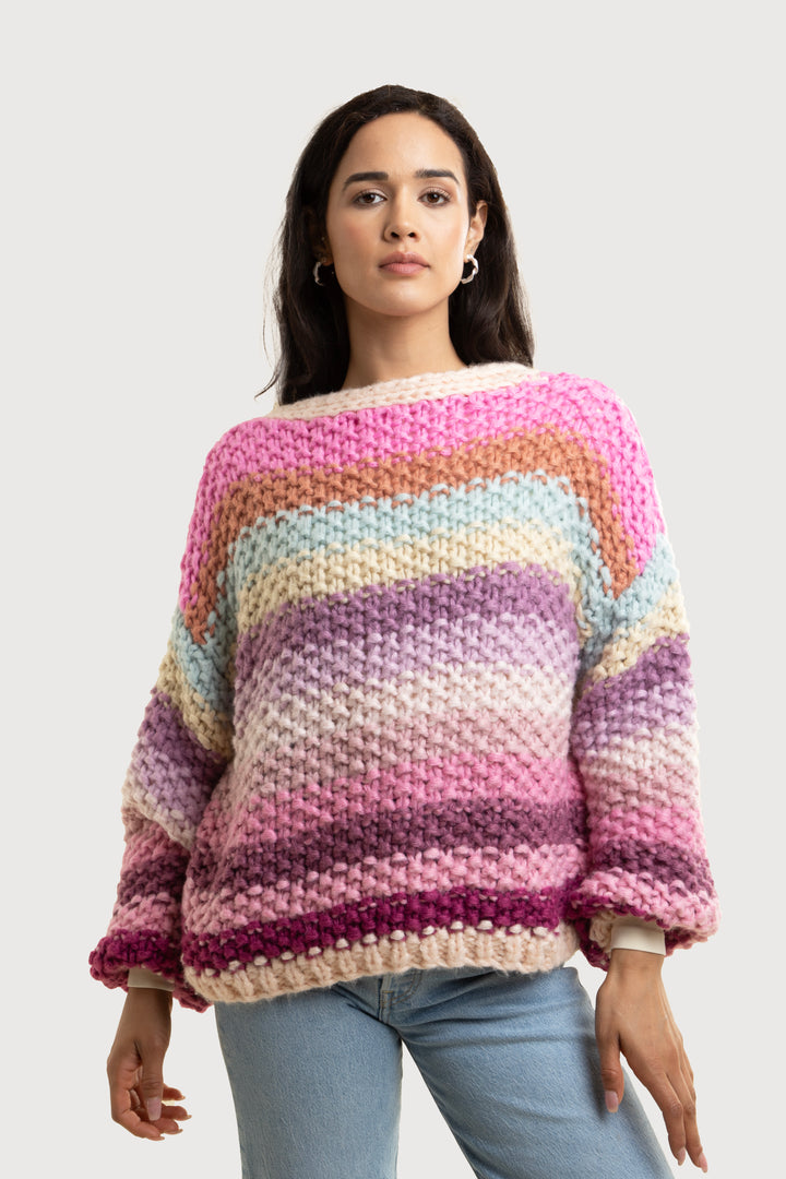 Reversible Rainbow Pullover Sweater