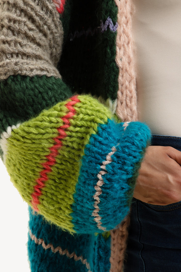 Knitted Rainbow Multitoned Cardigan