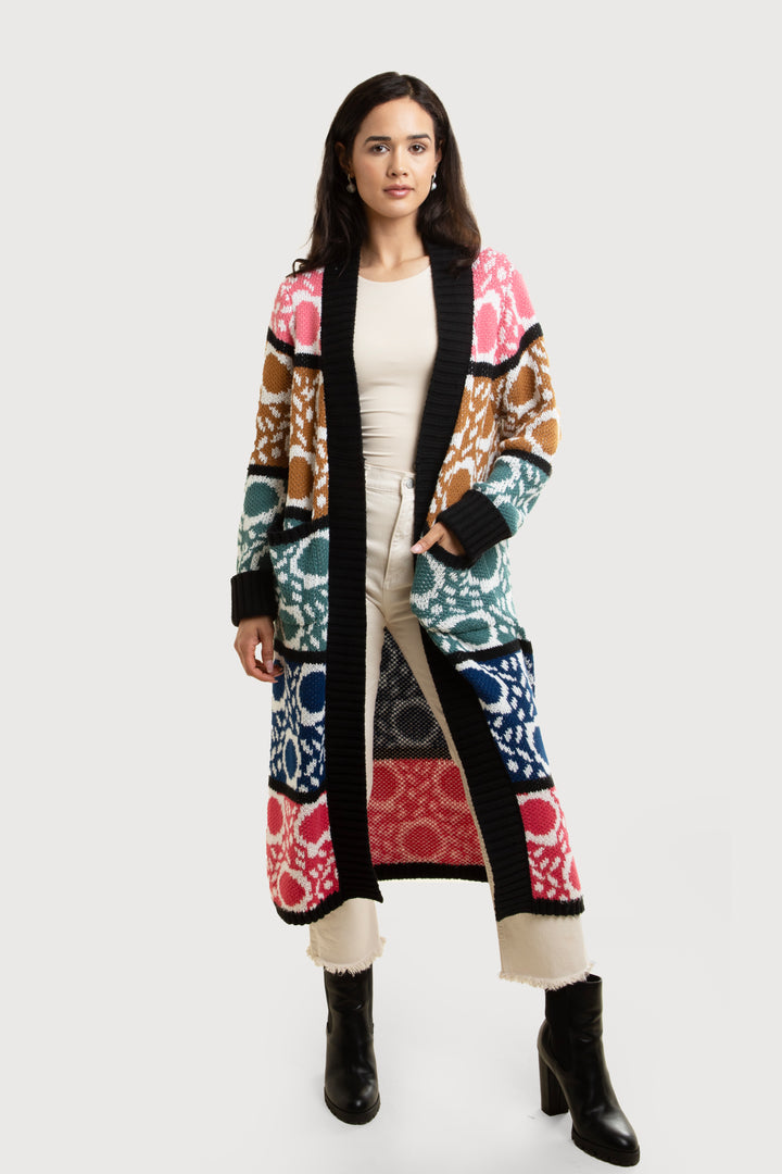 Carina Multi Long Knit Kimono