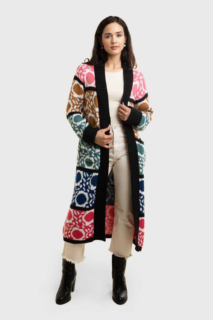 Carina Multi Long Knit Kimono