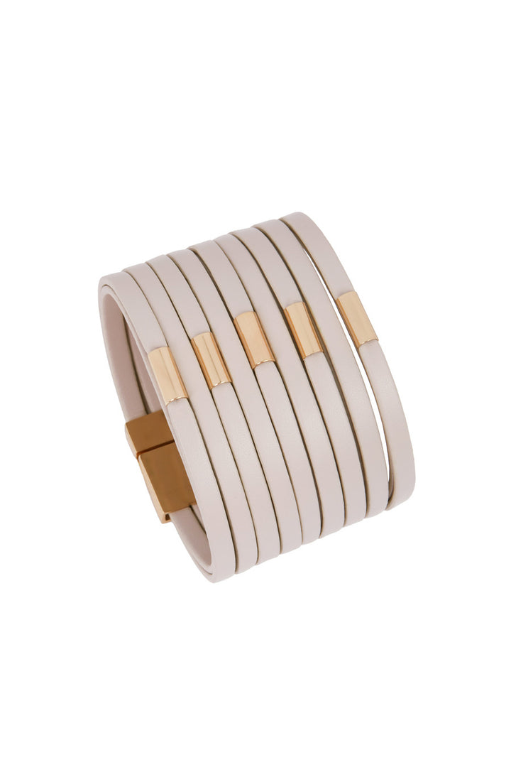 Multi-Strand Vegan Leather Bracelet