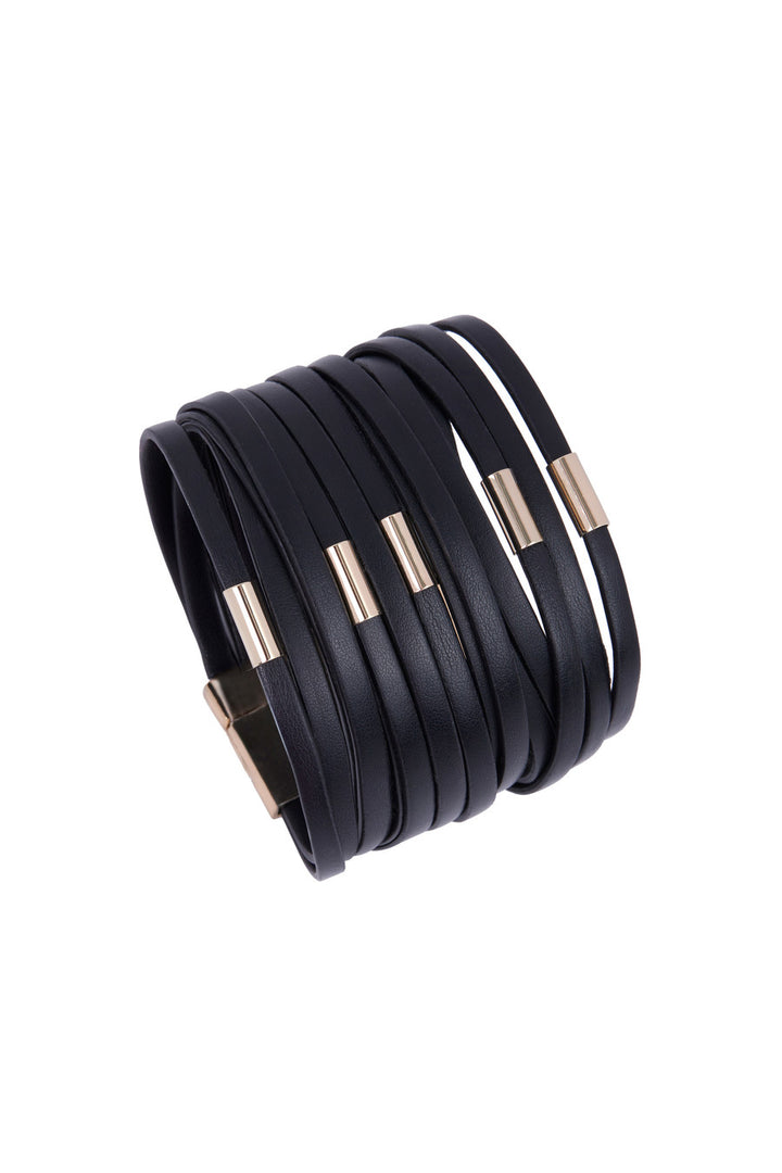 Multi-Strand Vegan Leather Bracelet