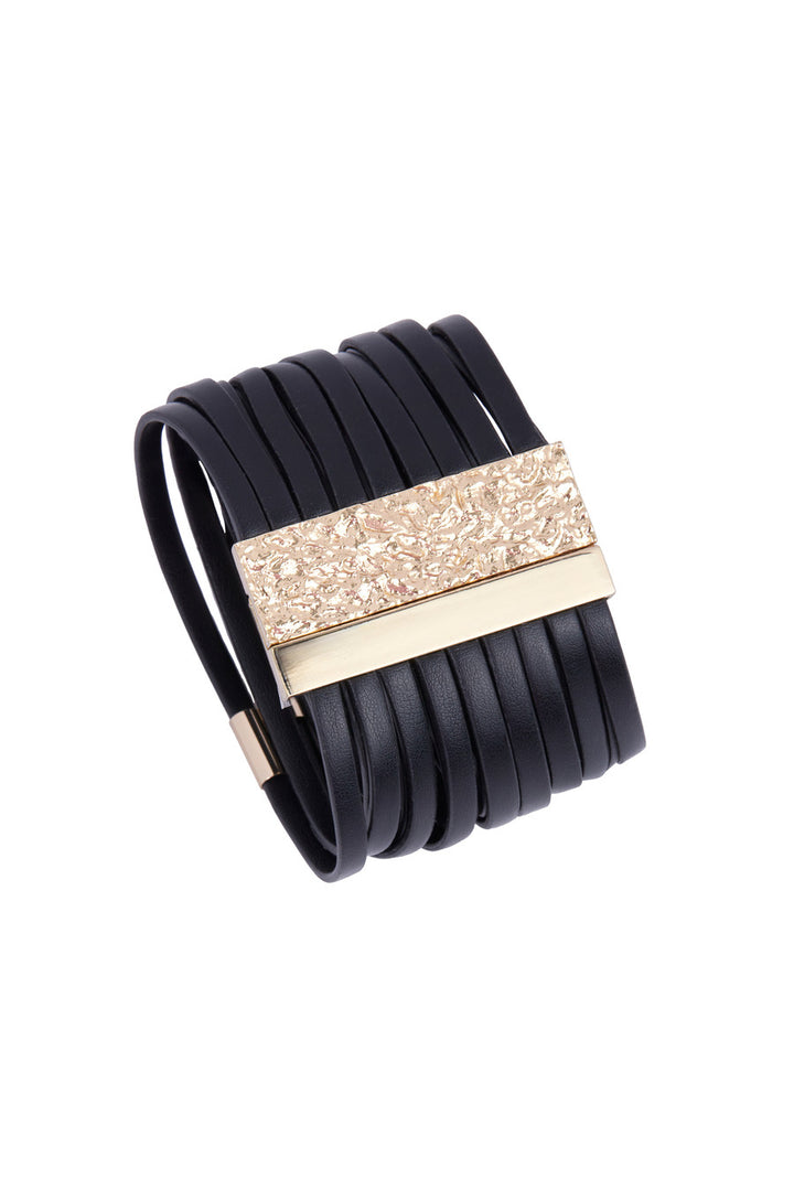 Multi-Strand Vegan Leather Bracelet