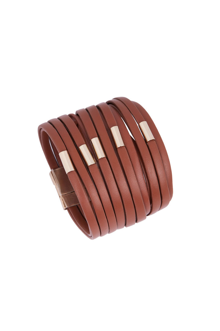 Multi-Strand Vegan Leather Bracelet