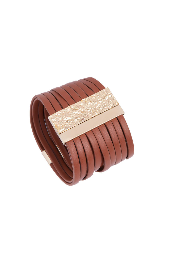 Multi-Strand Vegan Leather Bracelet