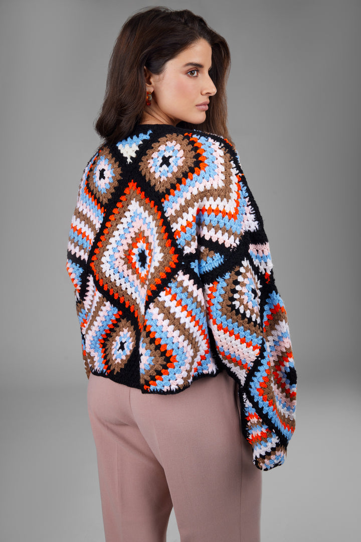 Multi Size Square Crochet Jacket