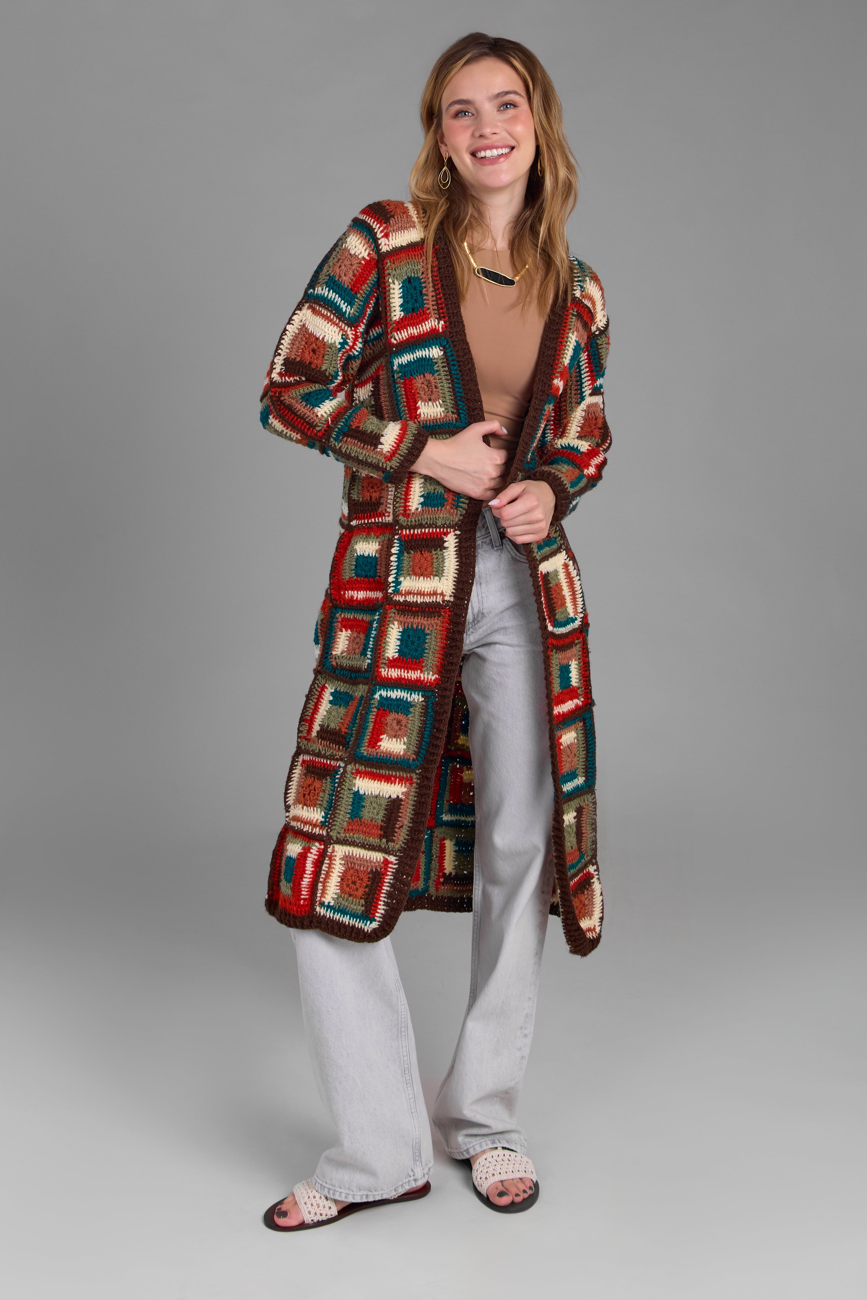 Crochet Long Cardigan Marrakesh Jacket – Saachi Wholesale