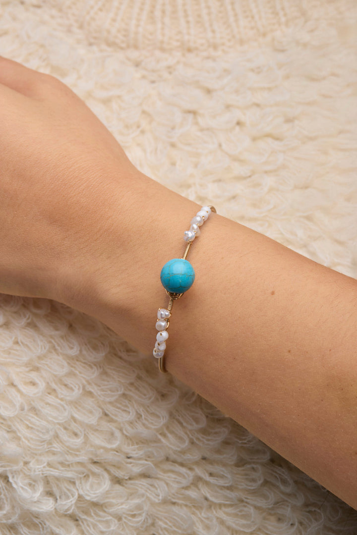 Turquoise Freshwater Pearl Cuff