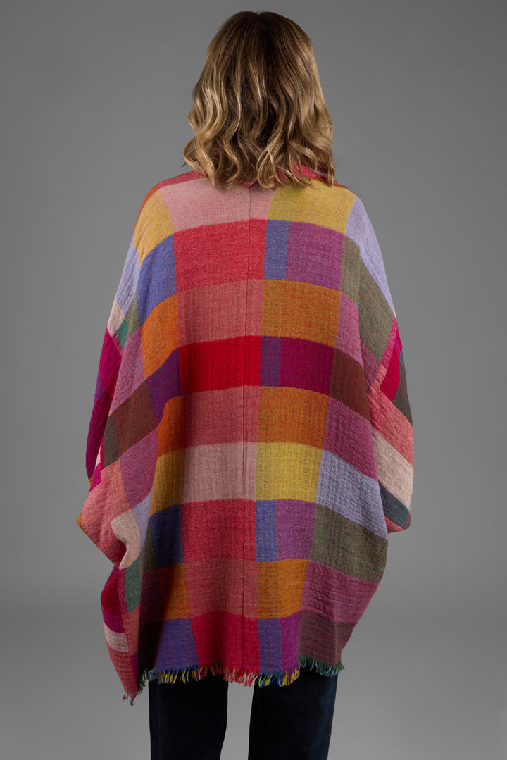 Woolen Rainbow Color Grid Cocoon