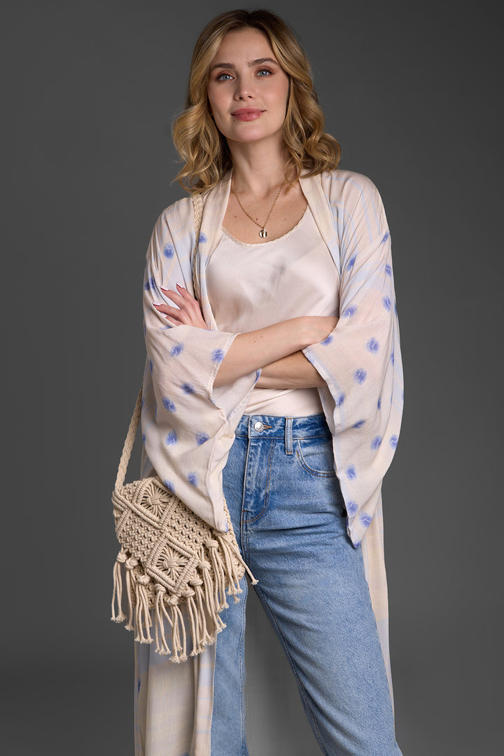 Soft Blue Dot Kimono