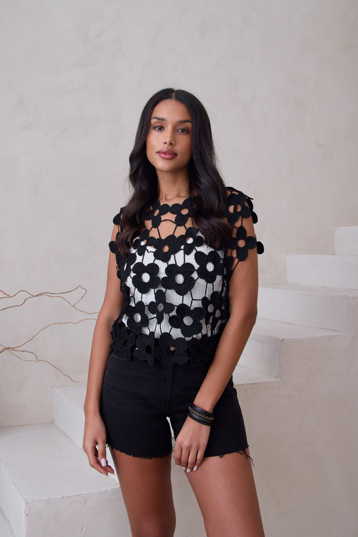 Floral Cutout Vest