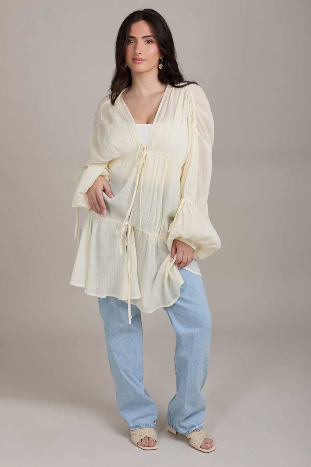 Coastal Breeze Kimono Cover Up - Ivory