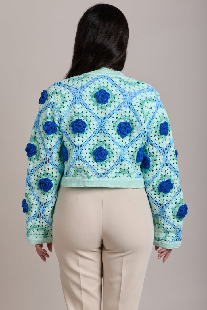 Rosette Crochet Cardigan
