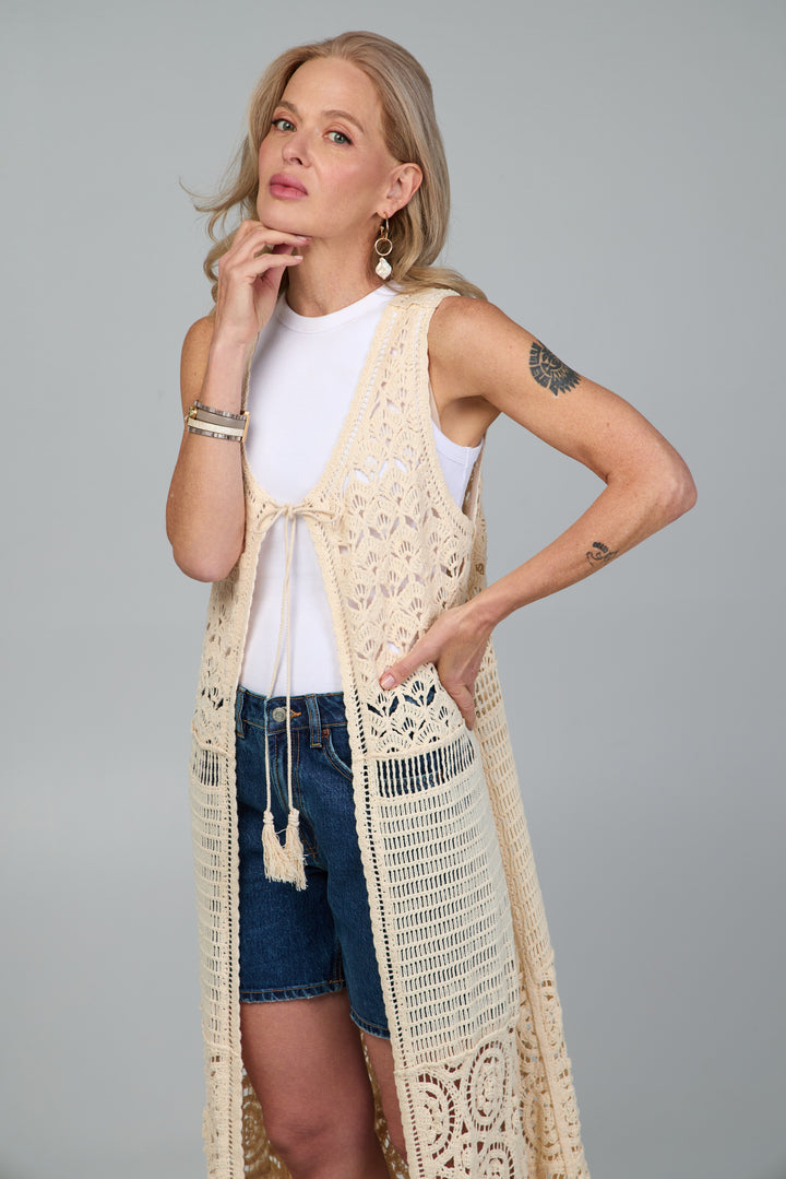 Lace Open Woven Cover Up