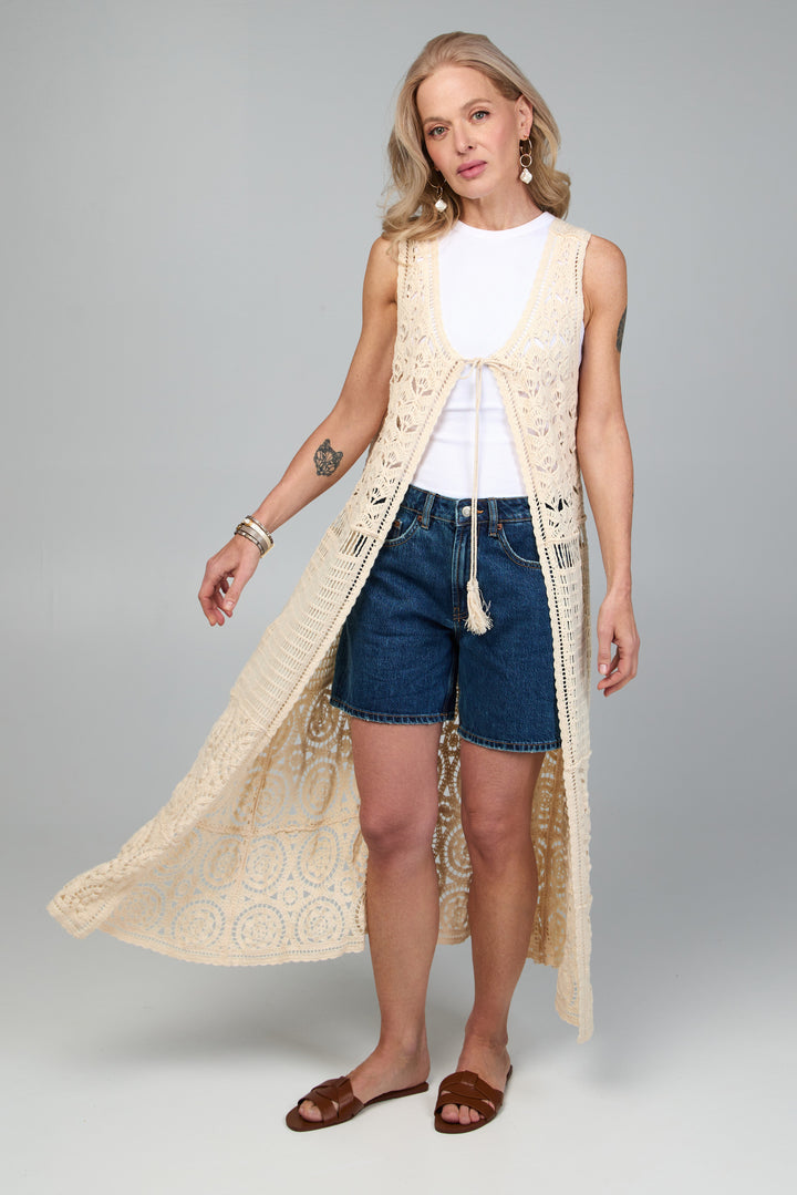 Lace Open Woven Cover Up