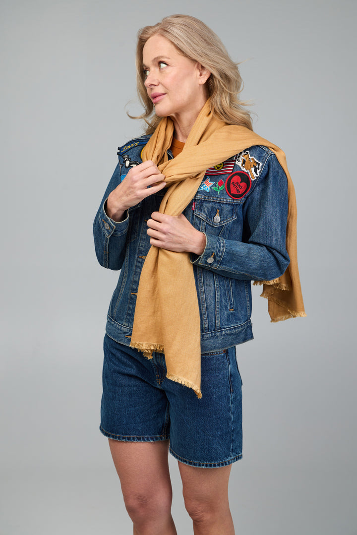 Cashmere A Silk Scarf With Eyelash Fringe
