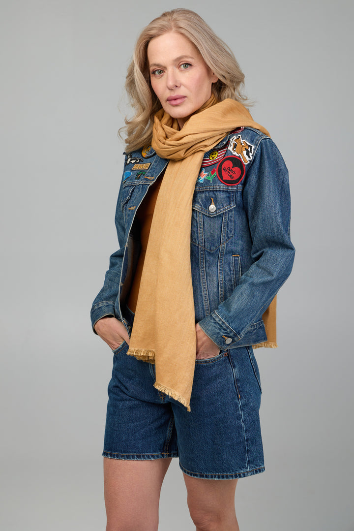 Cashmere A Silk Scarf With Eyelash Fringe