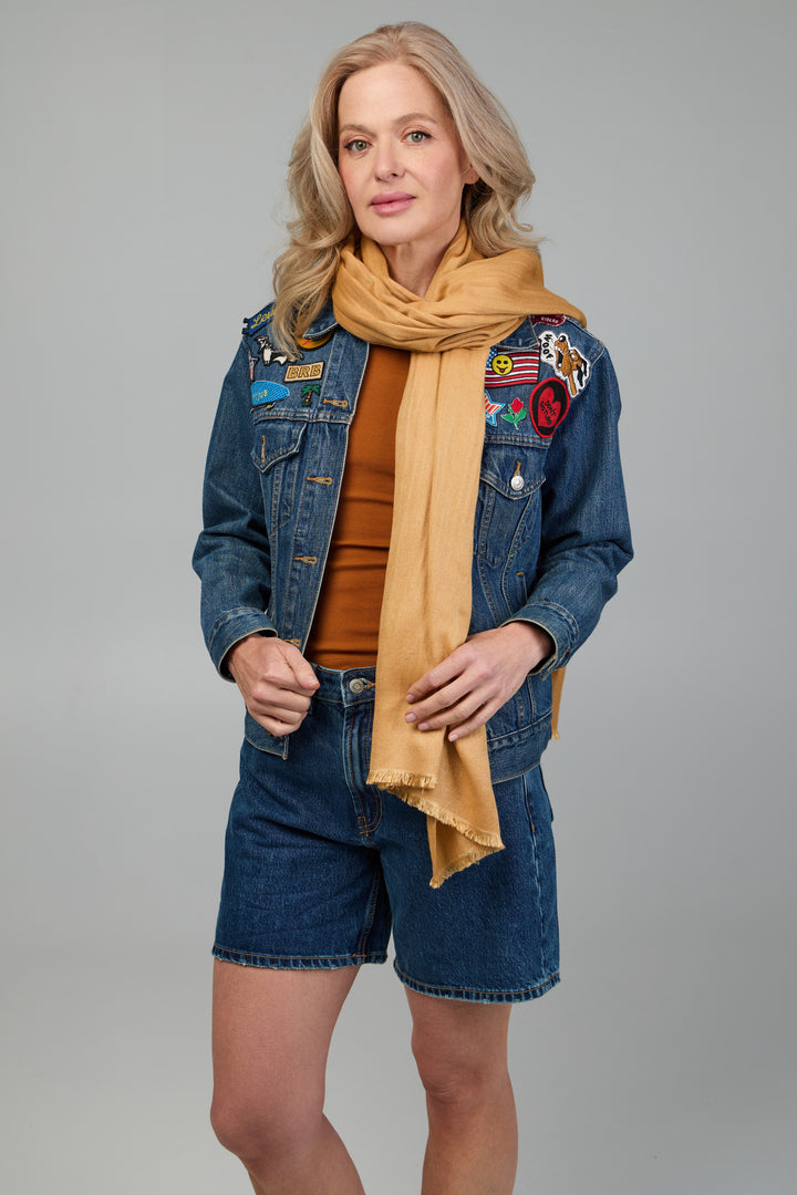 Cashmere A Silk Scarf With Eyelash Fringe
