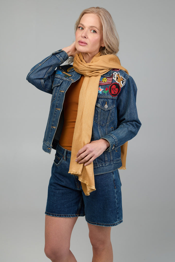 Cashmere A Silk Scarf With Eyelash Fringe