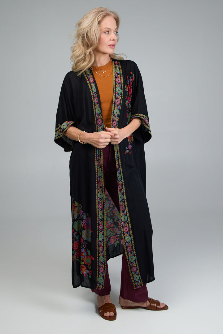 Long Floral Kimono Cover