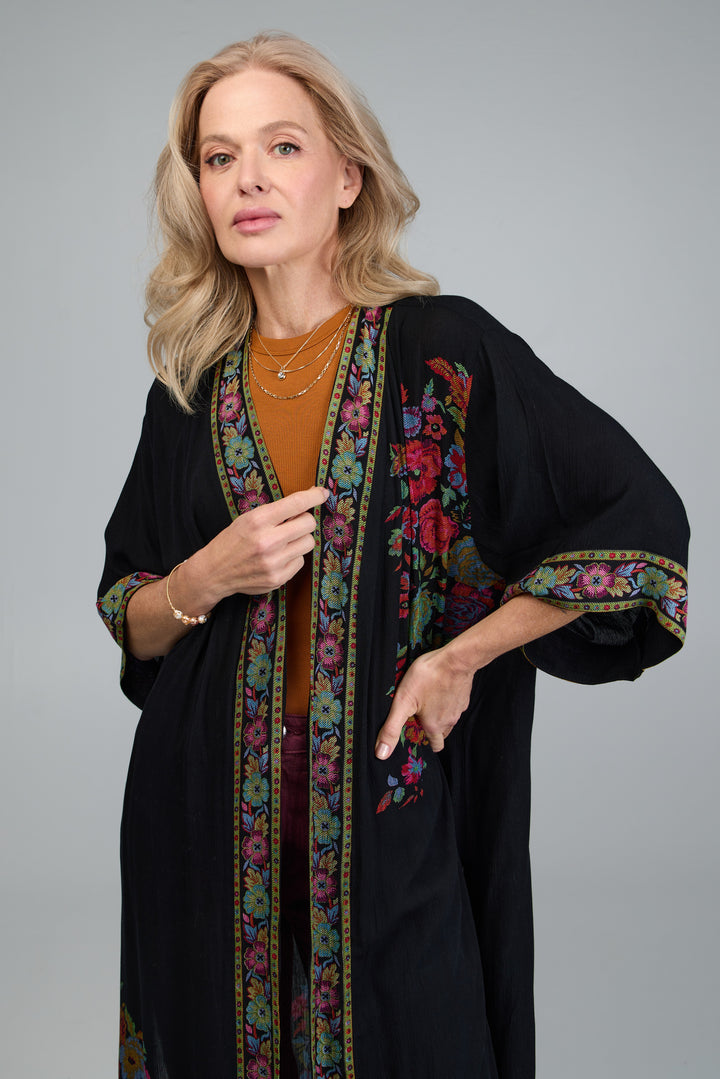 Long Floral Kimono Cover