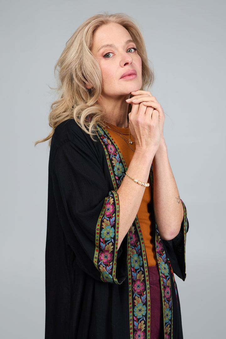Long Floral Kimono Cover