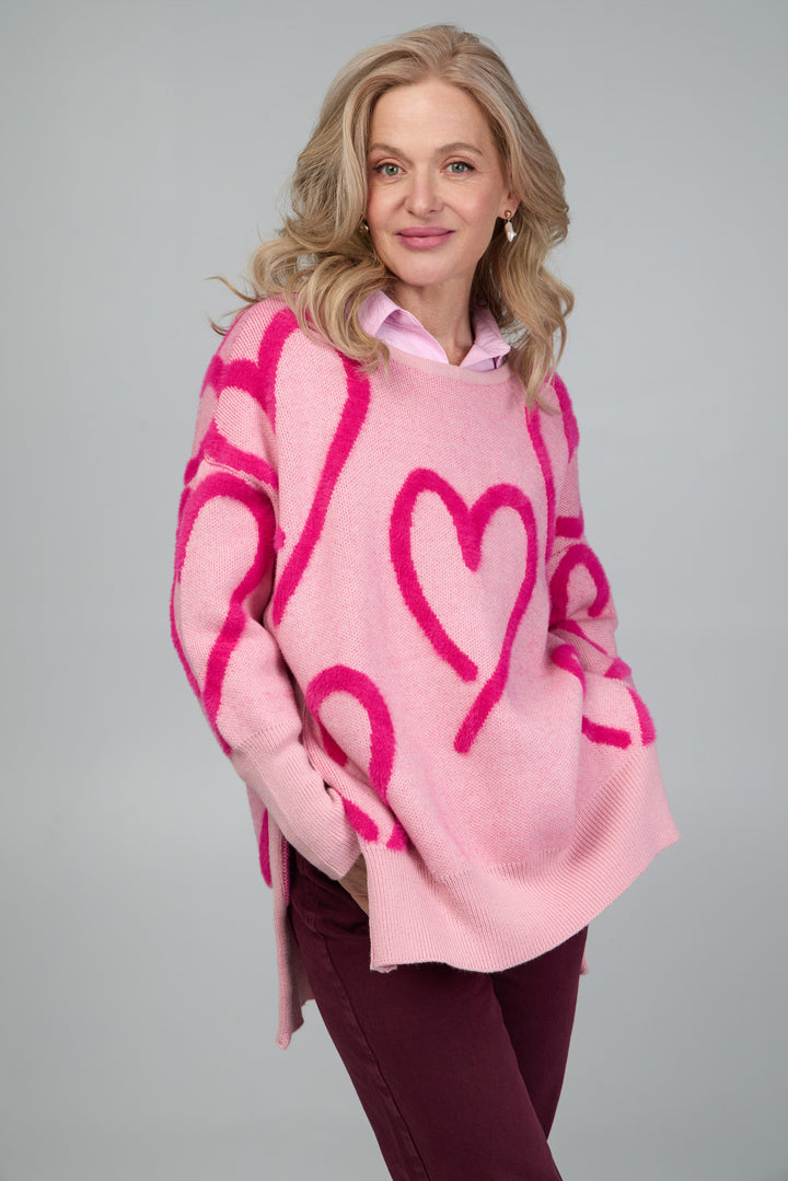 Icon Pullover Tunic Sweater - Pink