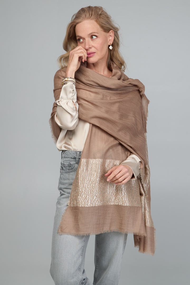 Simply Embellished Cashmere Scarf