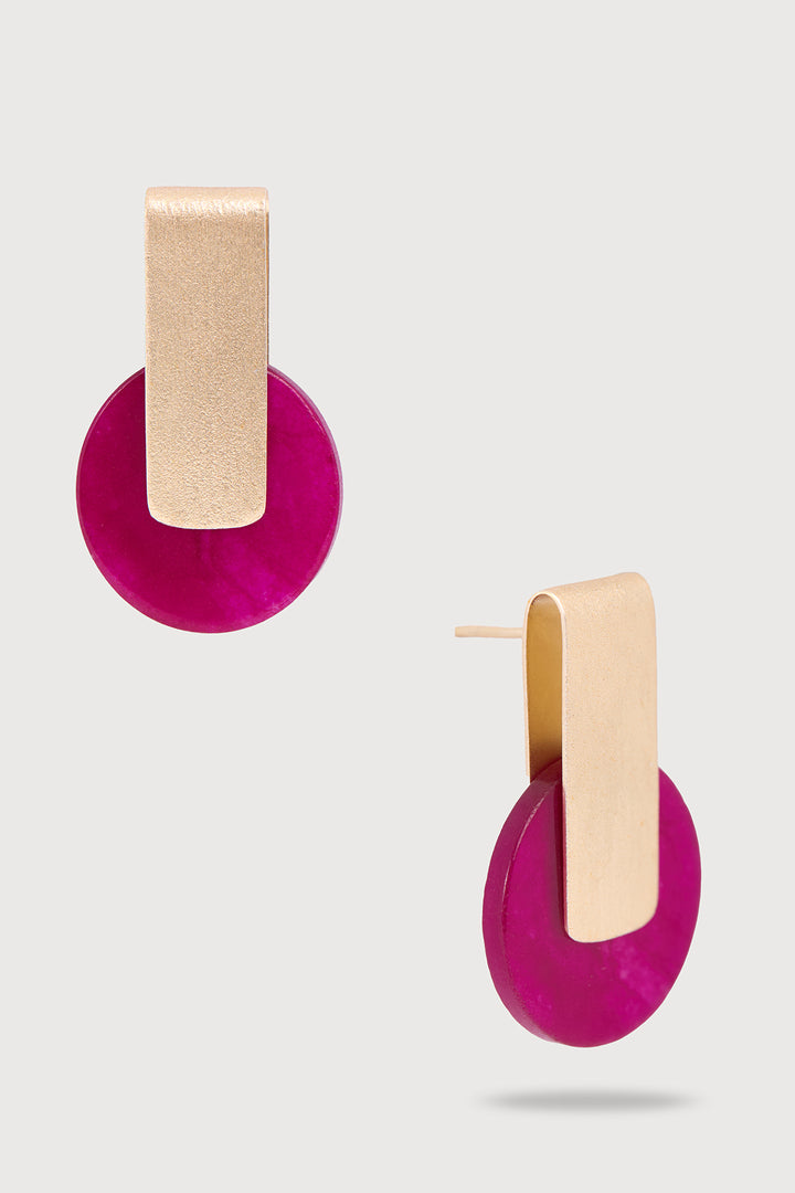 Modernist Disc Drop Earrings