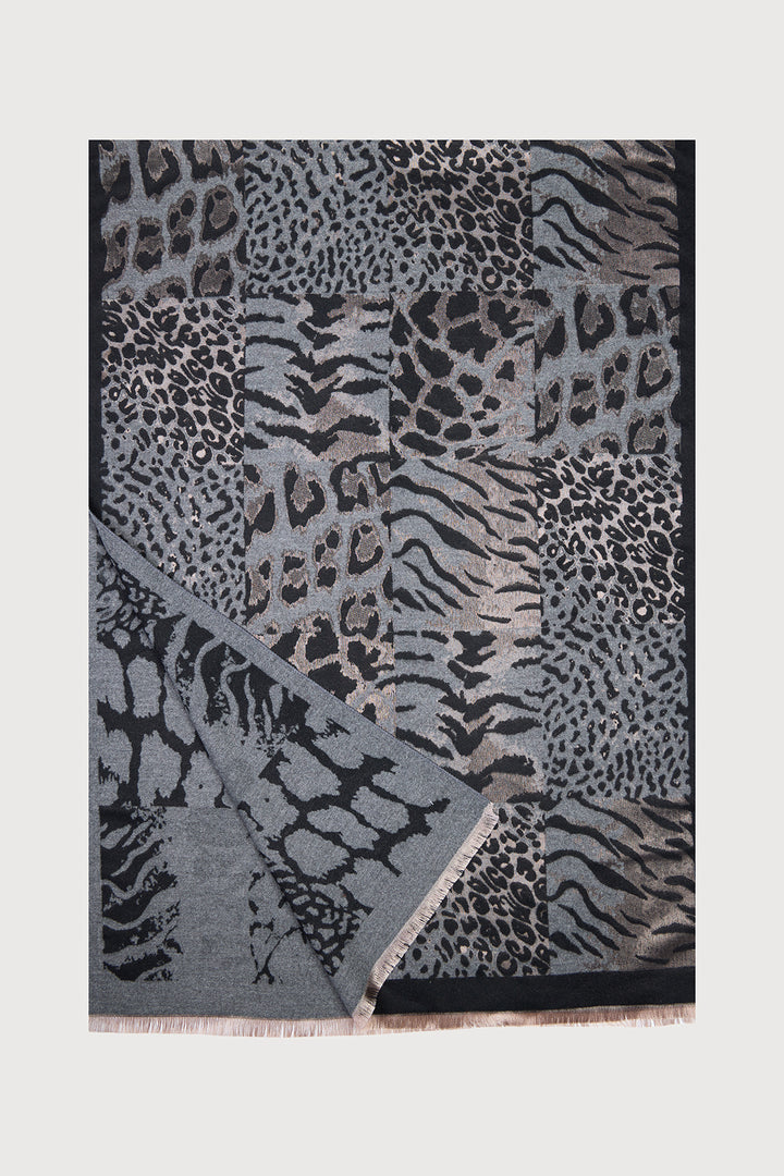 Animal Print Reversible Scarf