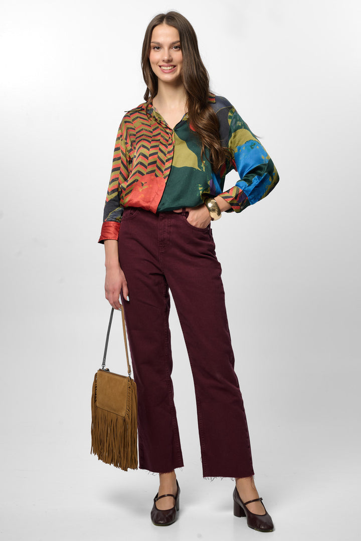 Satin Abstract Geometric Shirt (Pack of 9)