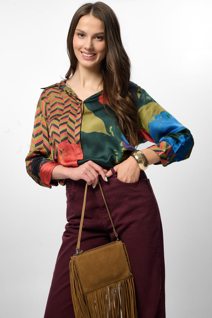 Satin Abstract Geometric Shirt (Pack of 9)